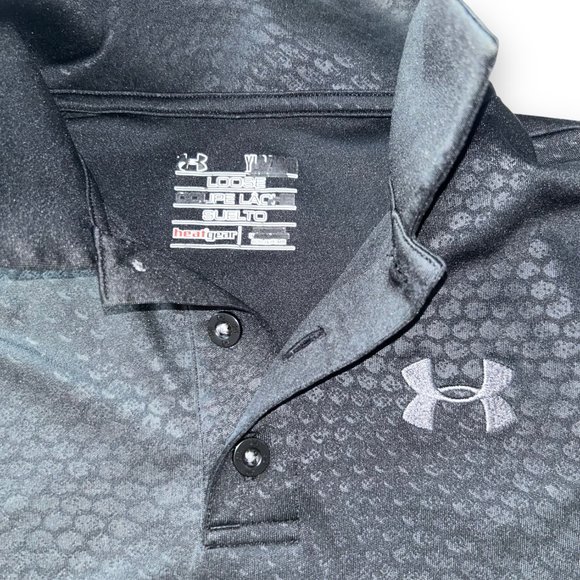 π2/$20π Under Armour Heatgear Kids' Short-sleeve Polo, Dark Gray, Loose Large - Picture 4 of 5